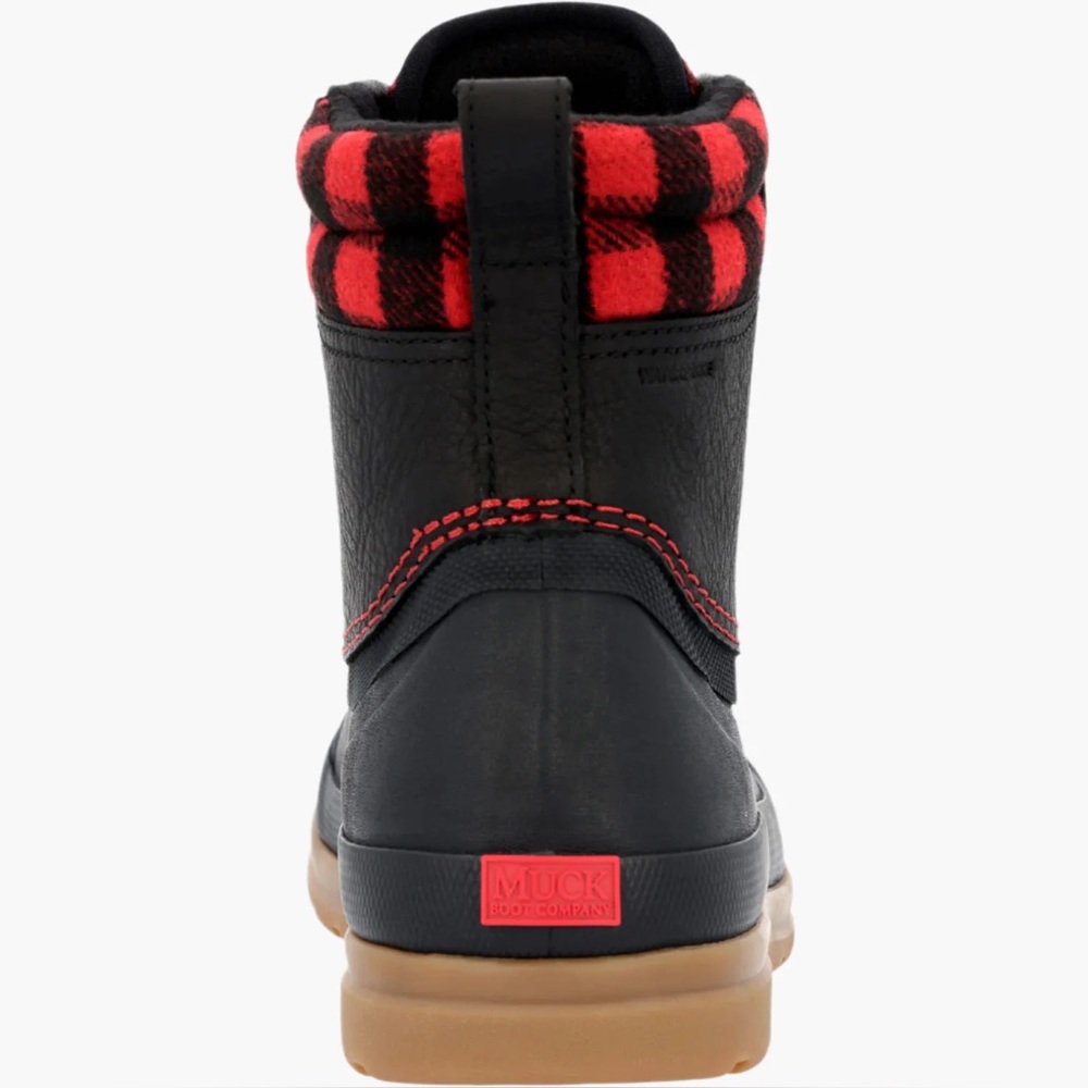 NIB Muck Women's Originals Leather Duck Lace Waterproof Boots Buffalo Plaid W11 - Picture 9 of 11